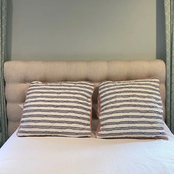 Serena & Lily Navy and Red Striped Pillow